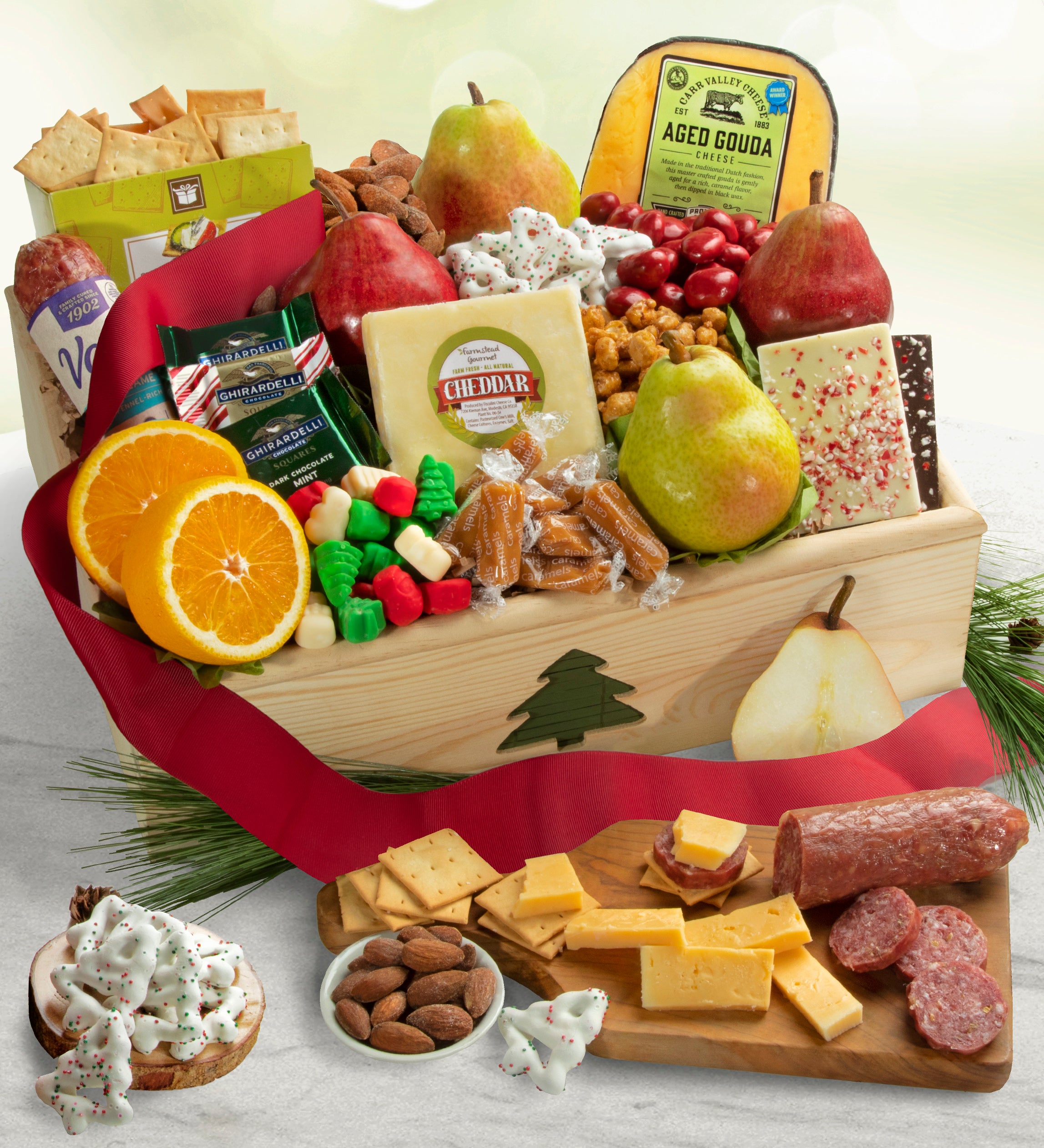 Holiday Tree Fruit & Sweets Crate